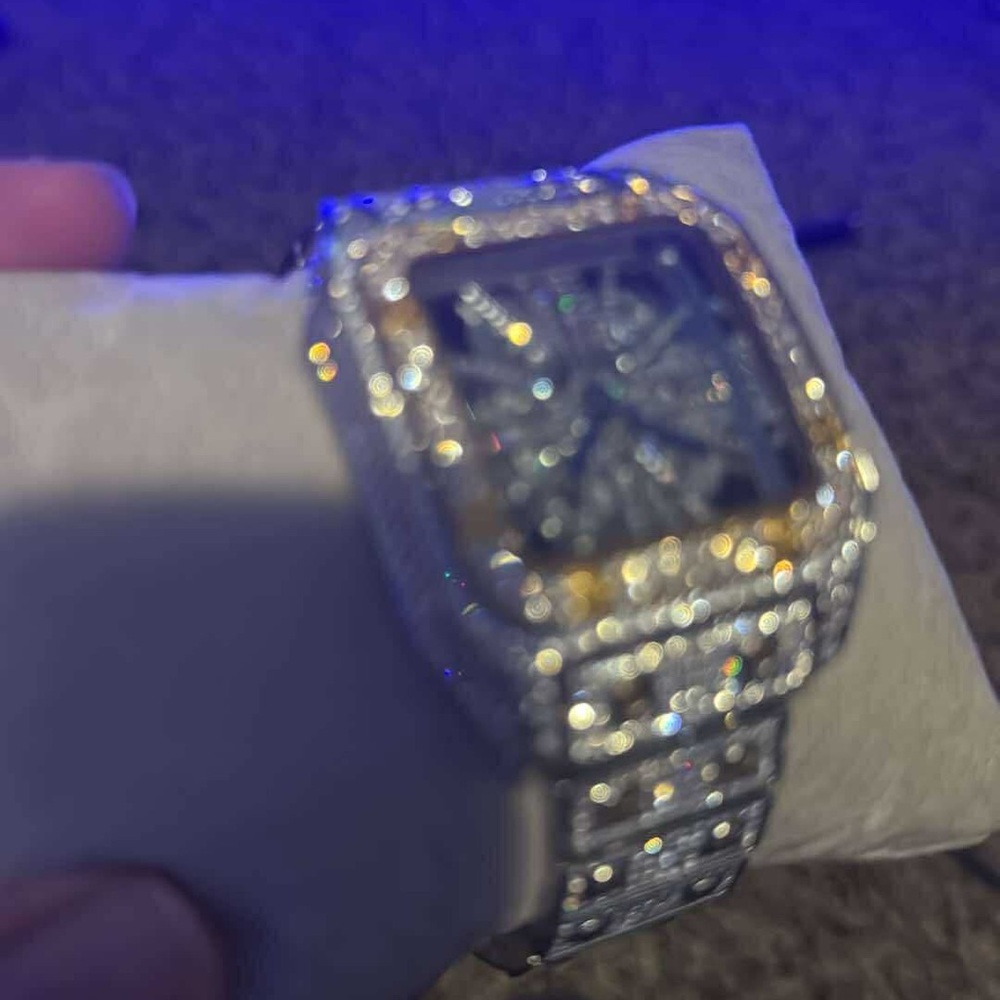 Cartier santos two tone skeleton dial